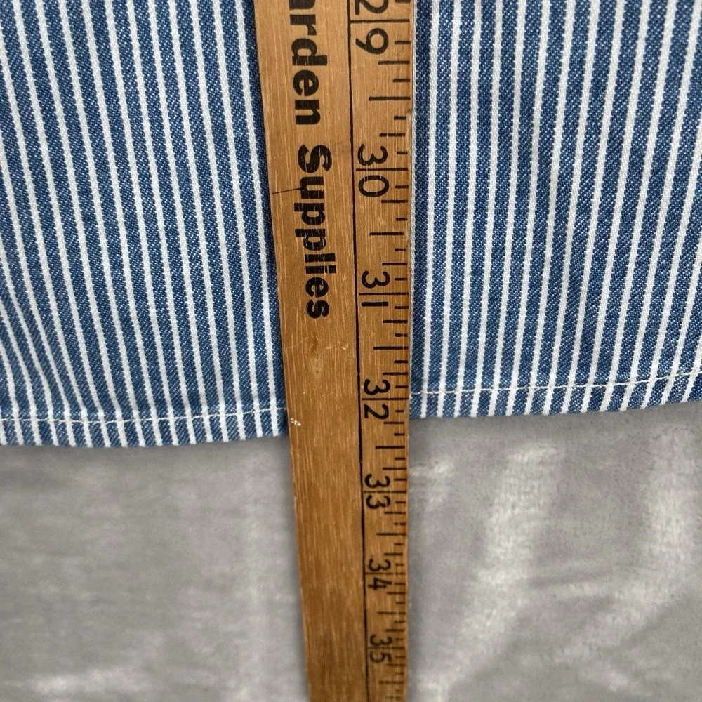 Levi's Western Shirt Mens XL Pearl Snap Relaxed Fit Short Sleeve Striped Cowboy